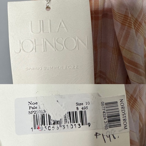 ULLA JOHNSON Noelle Crossover Halter Back-Tie Midi Plaid Dress NEW - Picture 14 of 14
